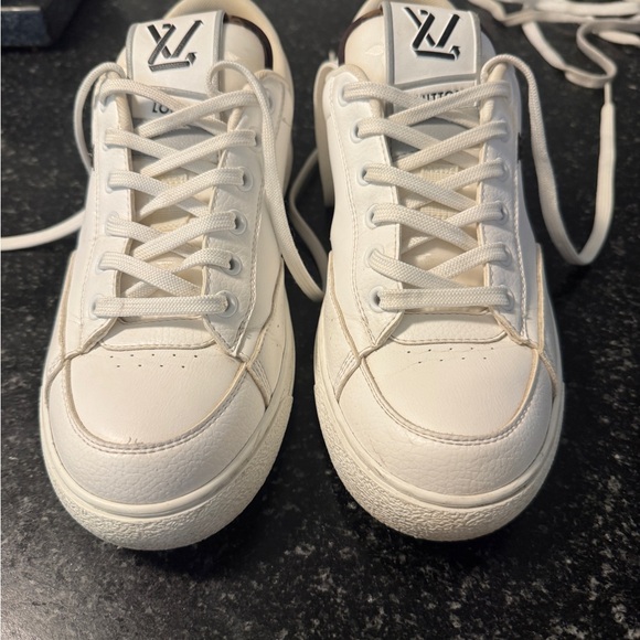 Louis Vuitton White and Brown Sneakers - Picture 2 of 9